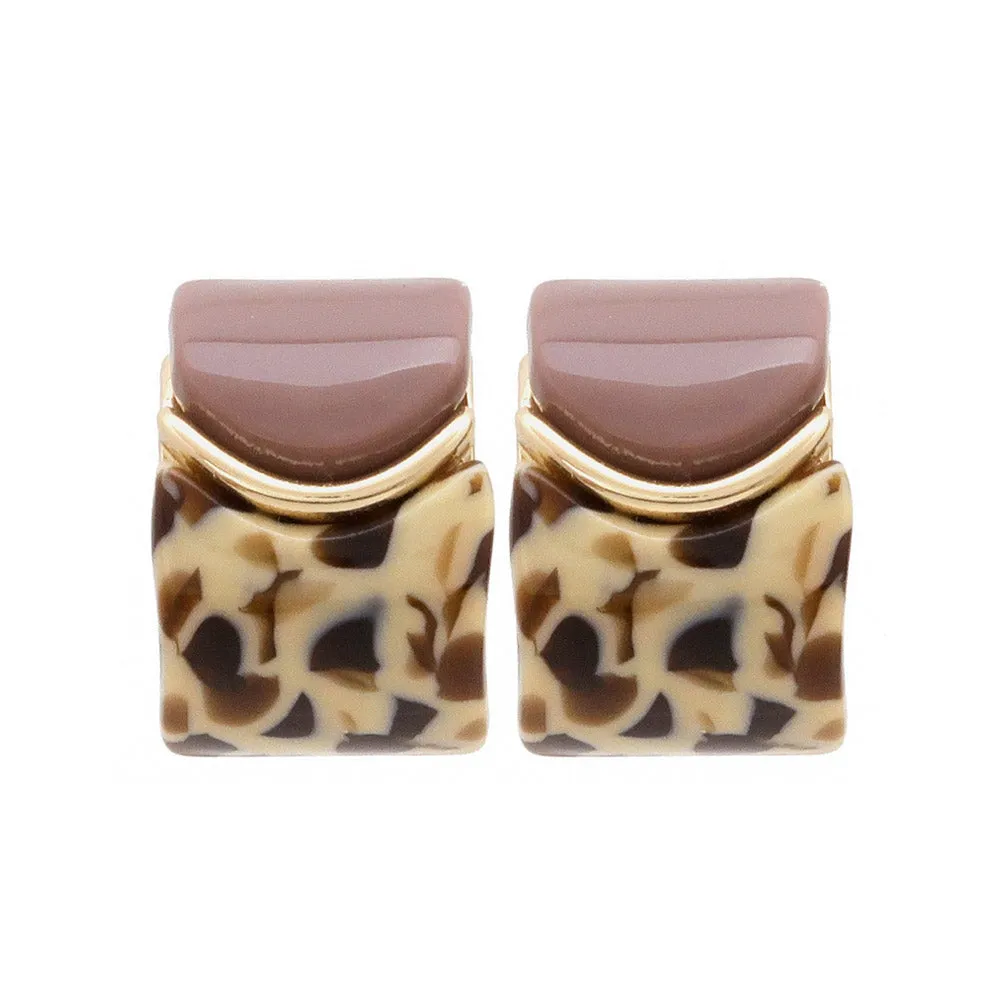 Half Marble Wide Curl Earrings