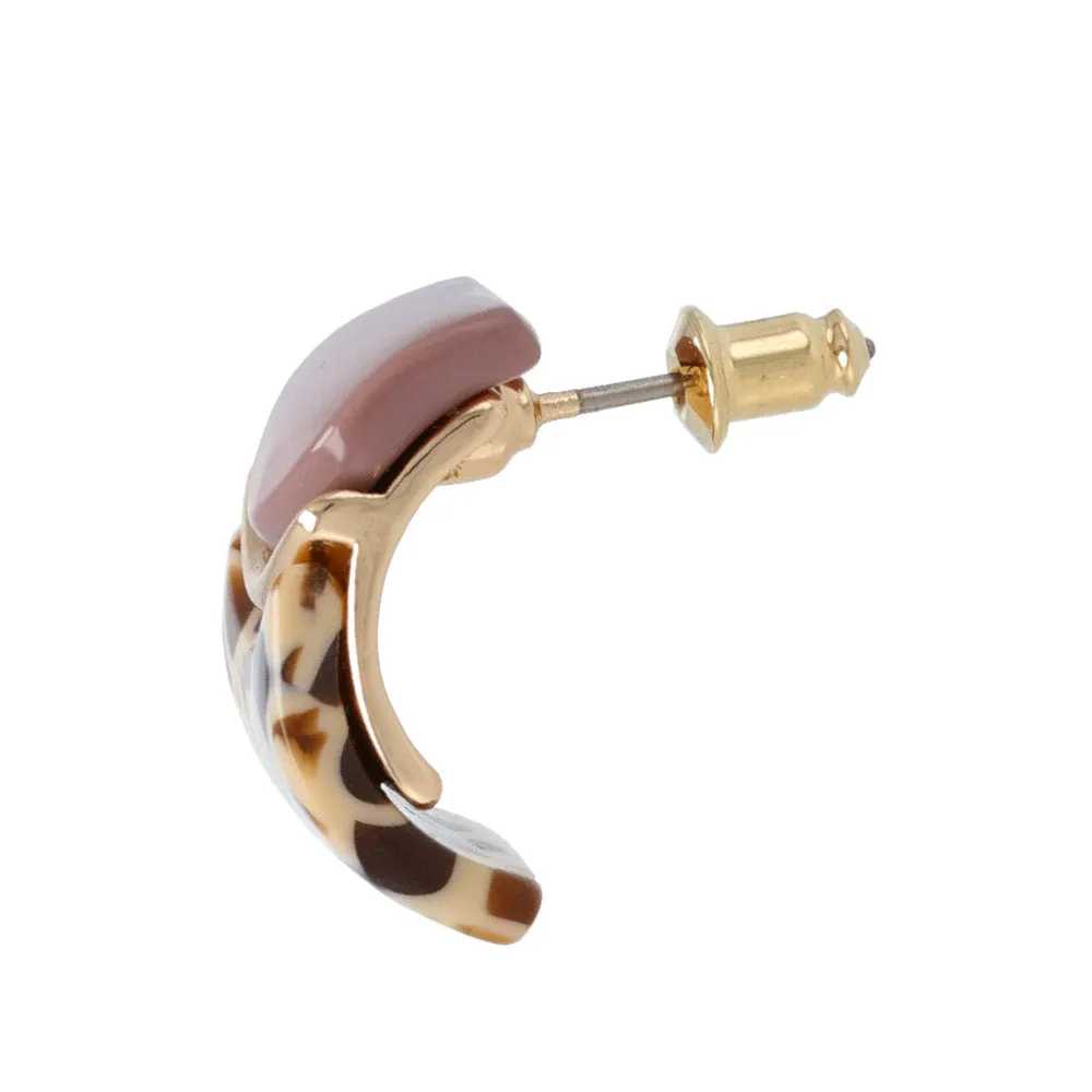 Half Marble Wide Curl Earrings