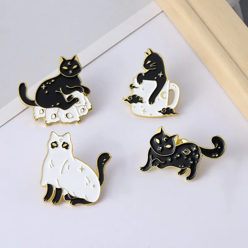 Halloween Cats Enamel Pins