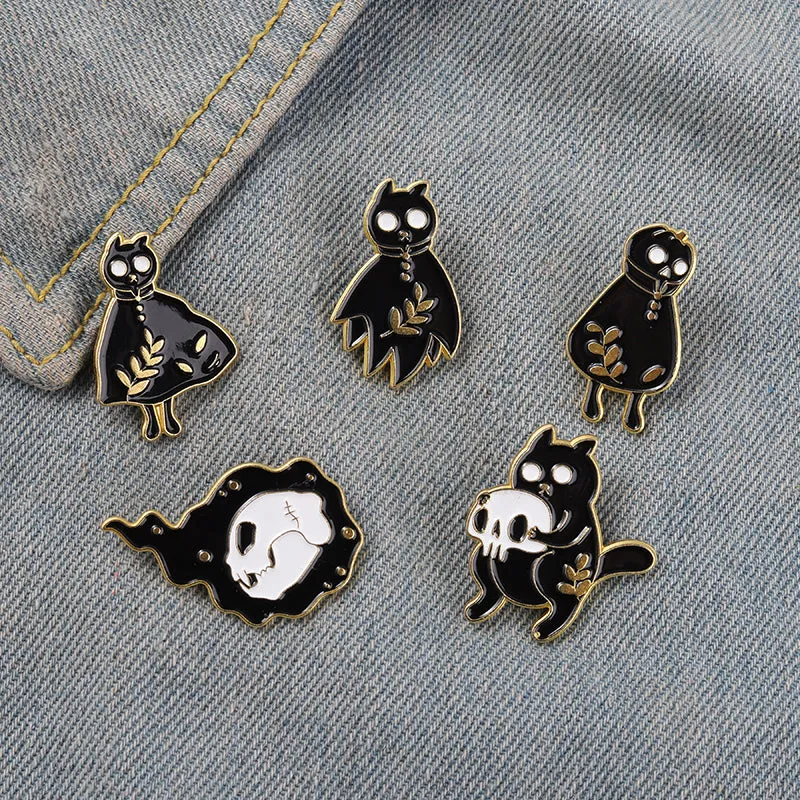 Halloween Cats Enamel Pins