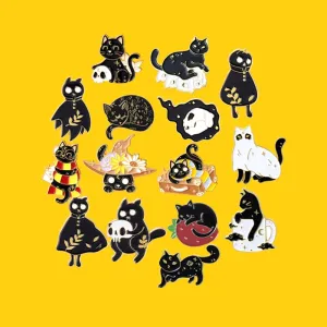 Halloween Cats Enamel Pins
