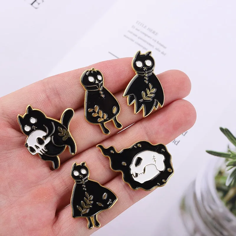 Halloween Cats Enamel Pins