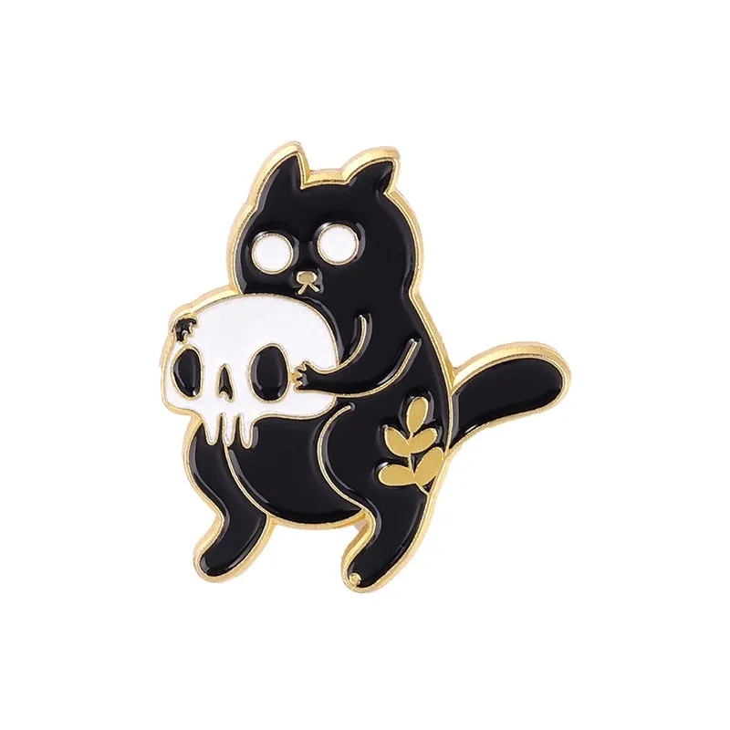 Halloween Cats Enamel Pins
