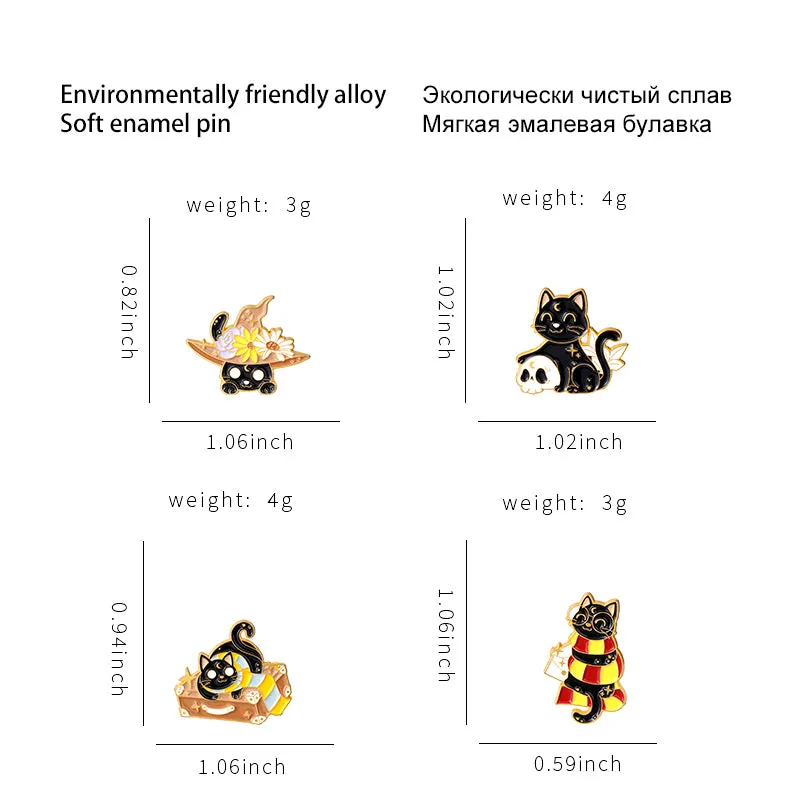 Halloween Cats Enamel Pins