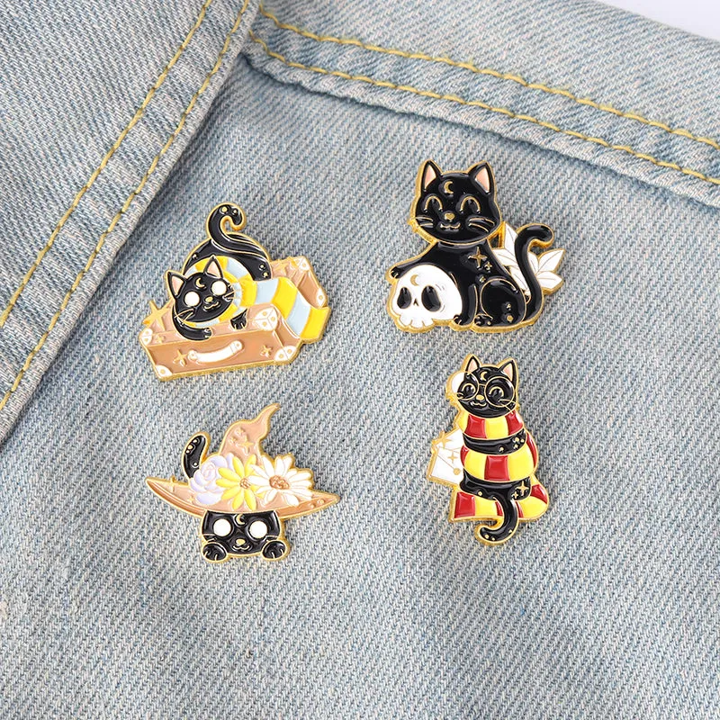 Halloween Cats Enamel Pins
