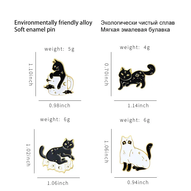 Halloween Cats Enamel Pins
