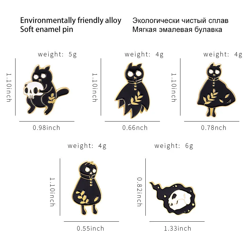 Halloween Cats Enamel Pins