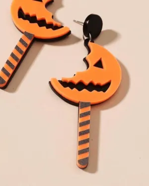 Halloween earrings | creepy pumpkin earrings | glitter acetate lightweight fun party earrings | halloween night