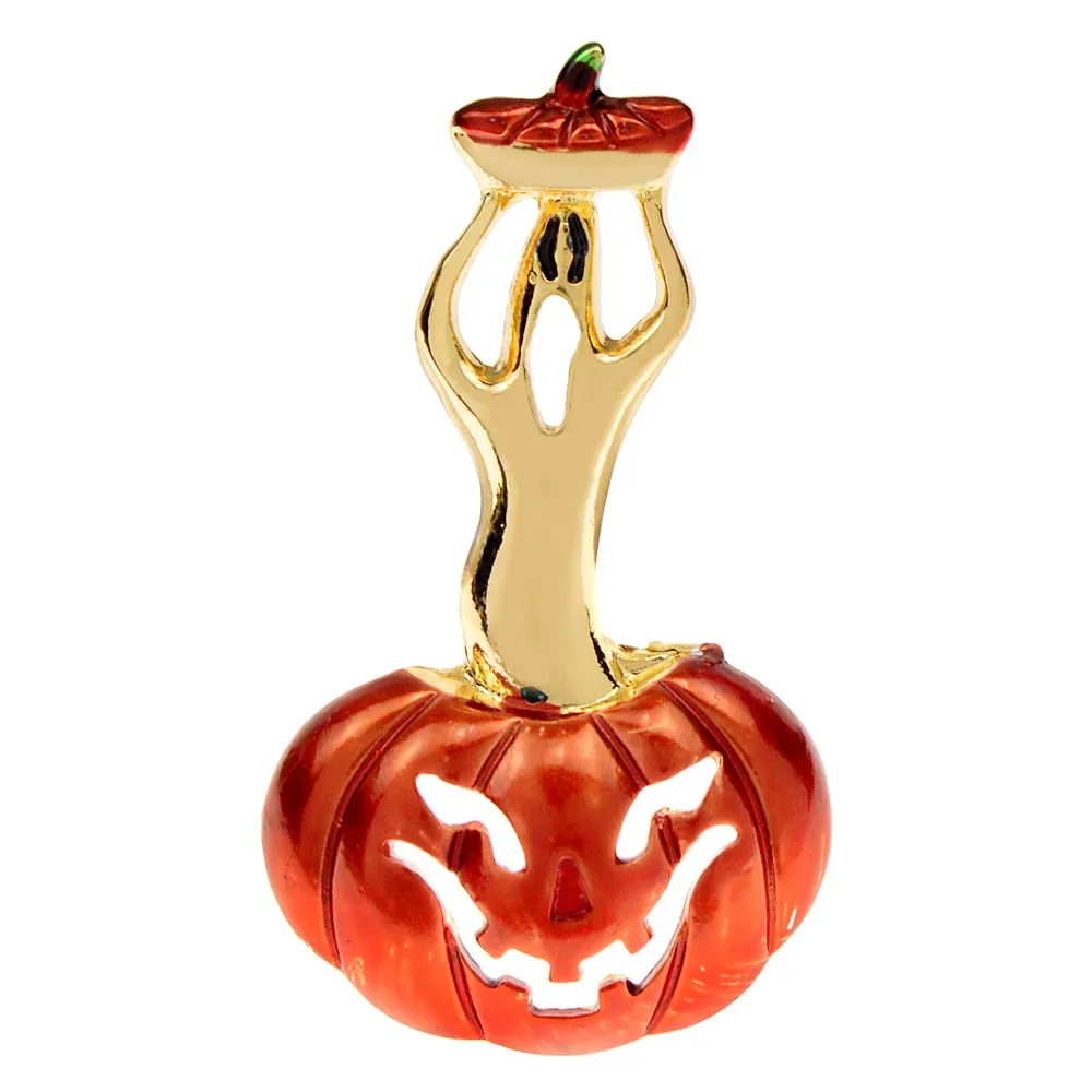 Halloween Ghost From Pumpkin Lantern Brooch