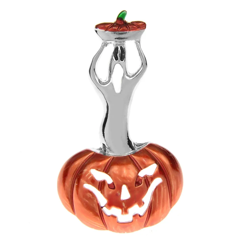 Halloween Ghost From Pumpkin Lantern Brooch