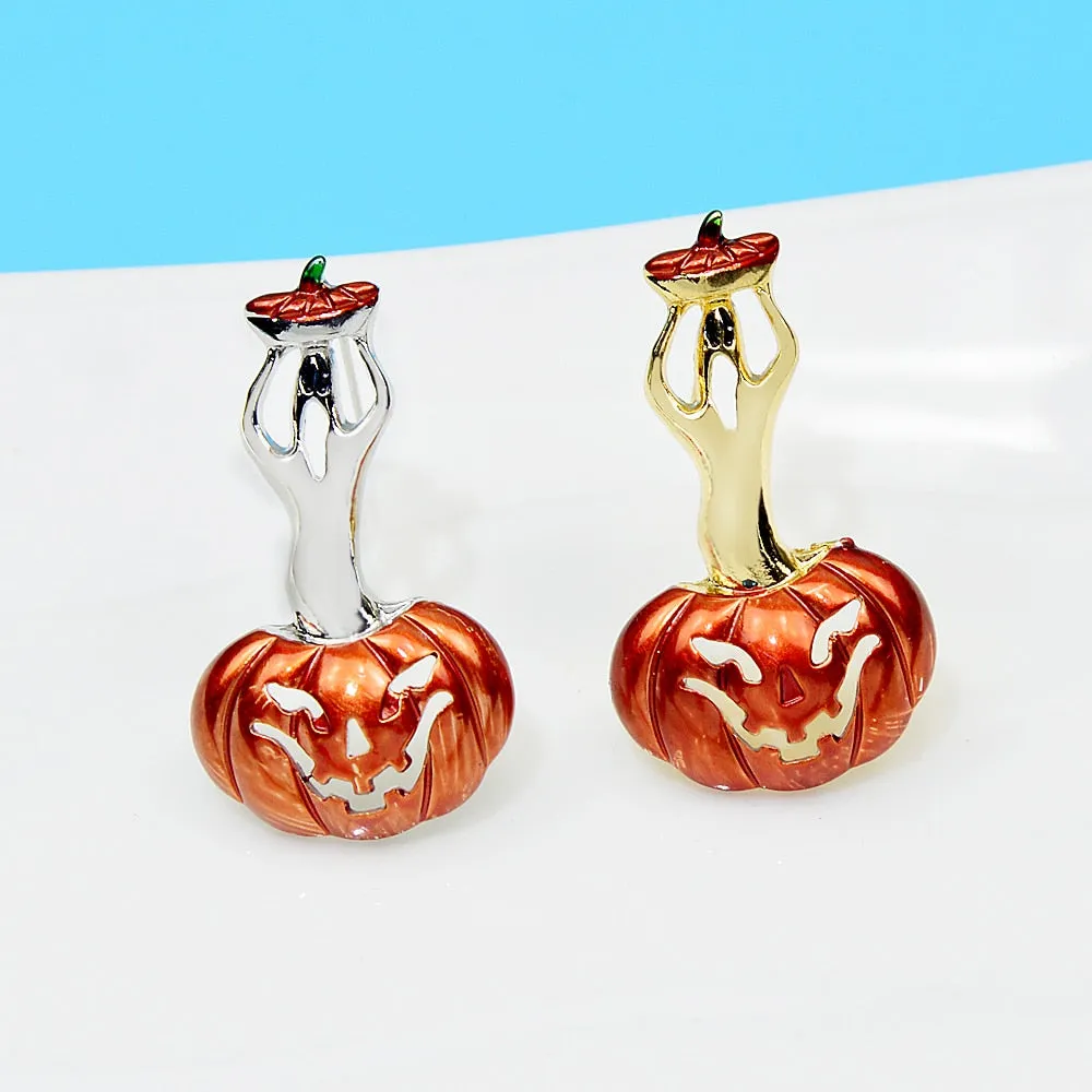 Halloween Ghost From Pumpkin Lantern Brooch