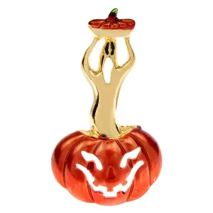 Halloween Ghost From Pumpkin Lantern Brooch