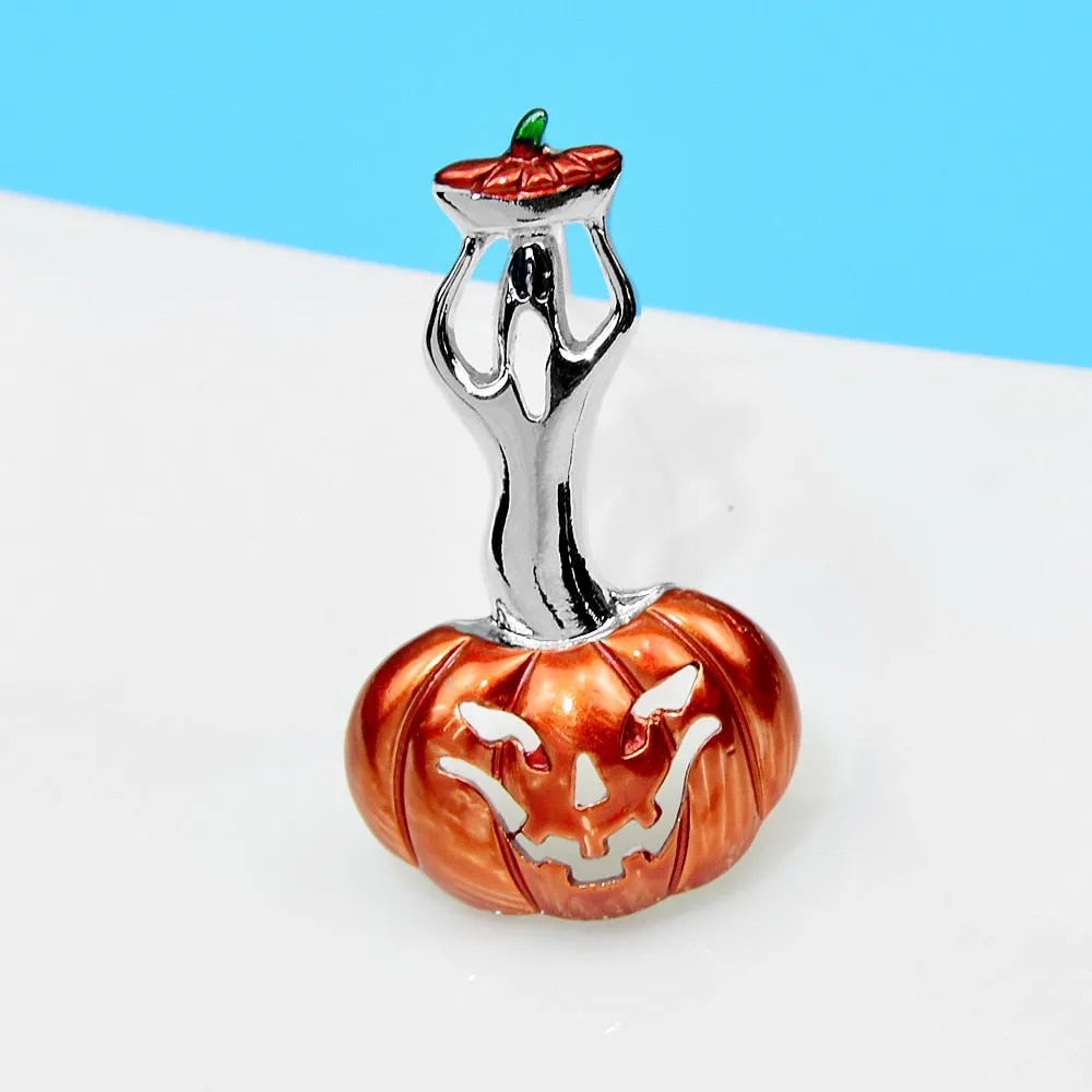 Halloween Ghost From Pumpkin Lantern Brooch