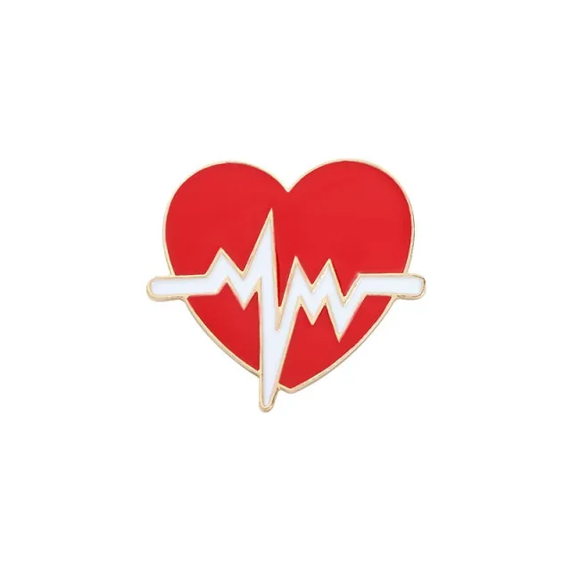 Heart Cartoon Stethoscope Metal Enamel Pin