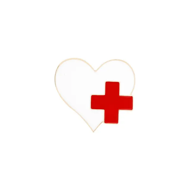 Heart Cartoon Stethoscope Metal Enamel Pin