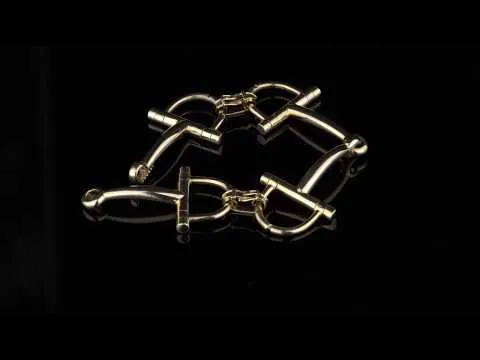 Hermes Vintage Stirrup Gold Bracelet