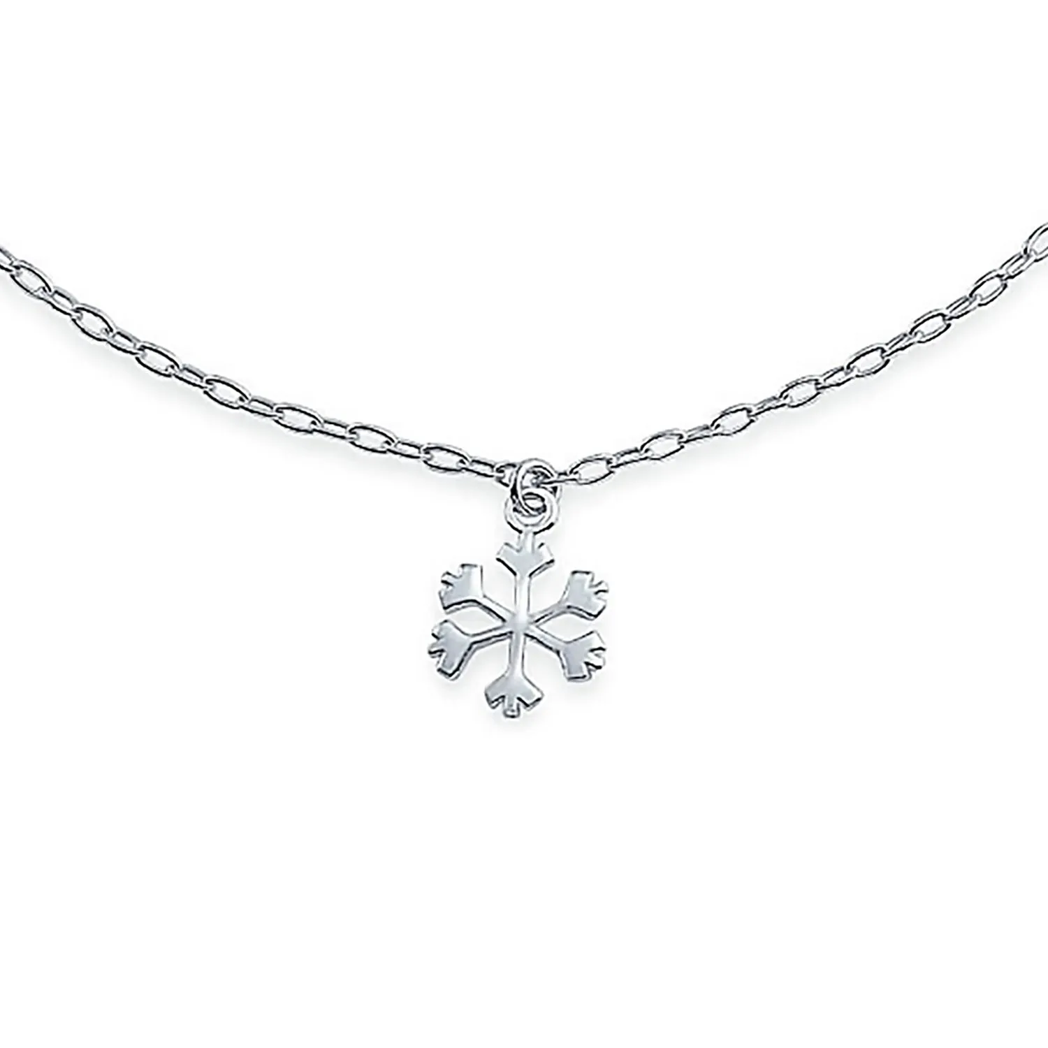 Holiday Party Snowflake Anklet Ankle Bracelet Sterling Silver 9-10 Inch