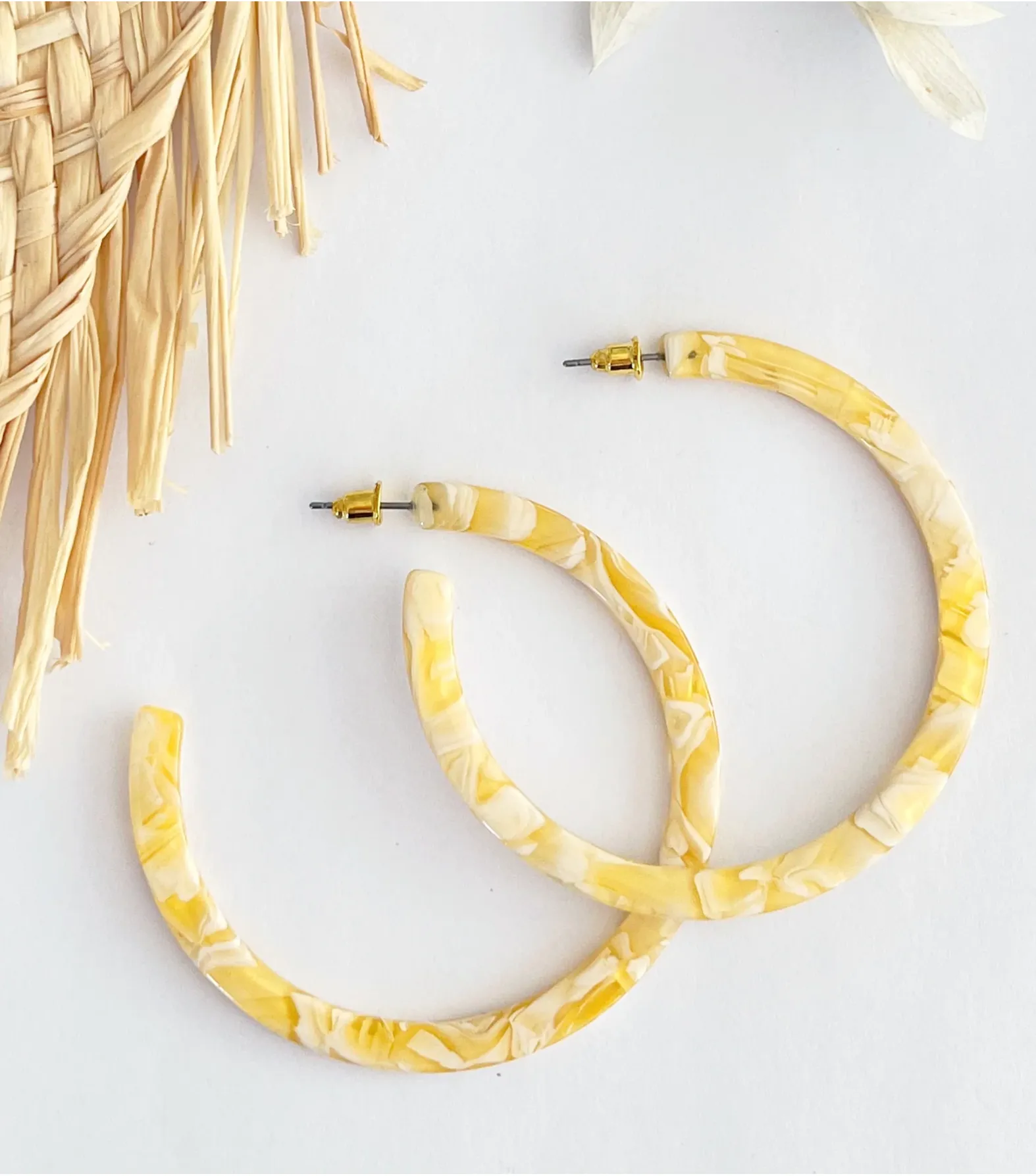 Honey Yellow Hoop Earrings