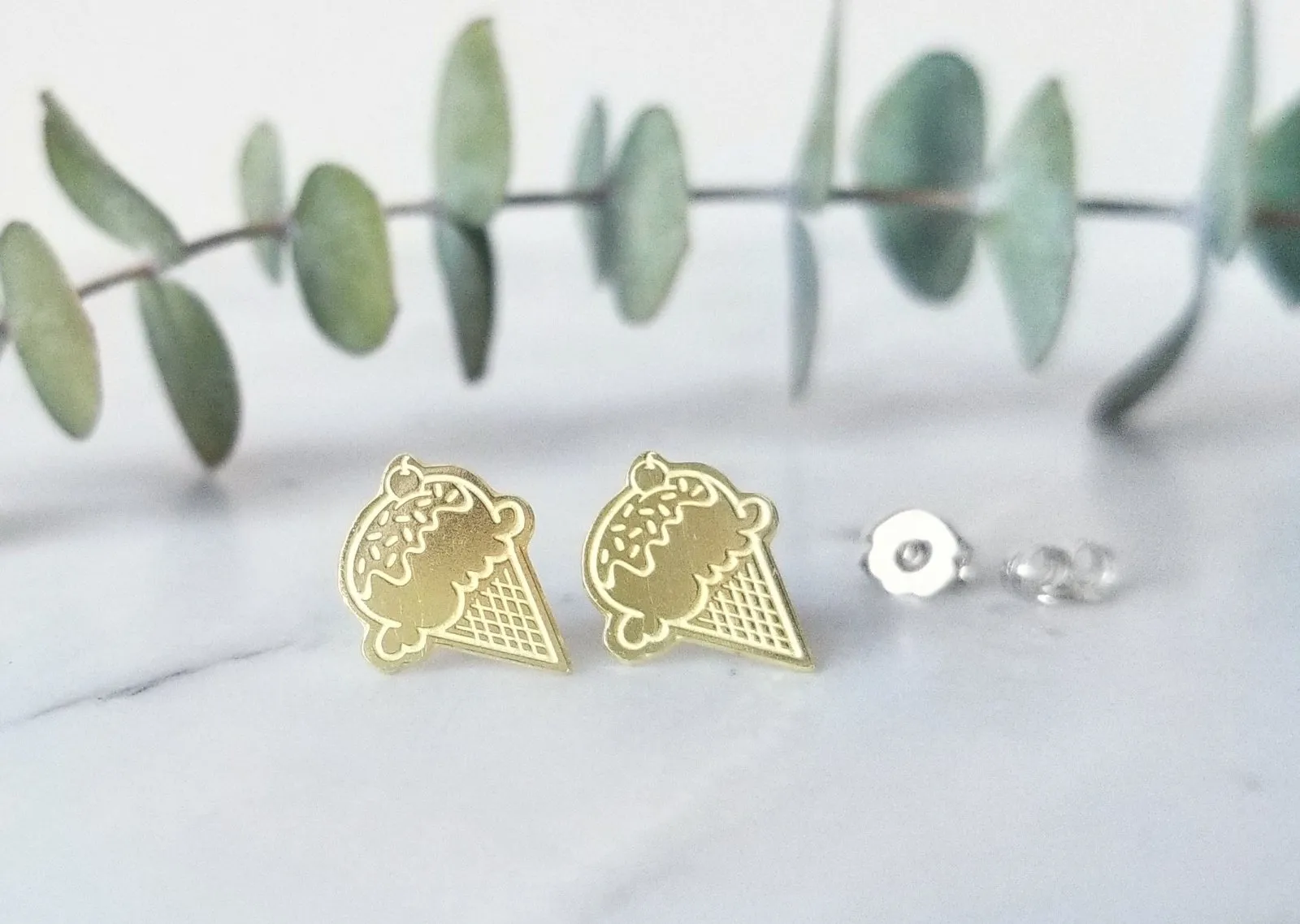 Ice Cream Cone Stud Earrings