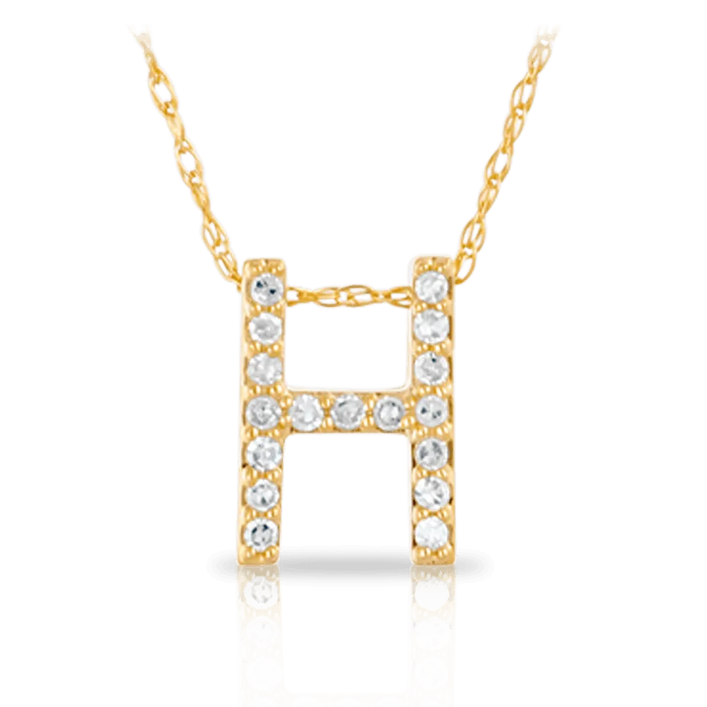 Initial Diamond Pendant set in 9ct Yellow Gold