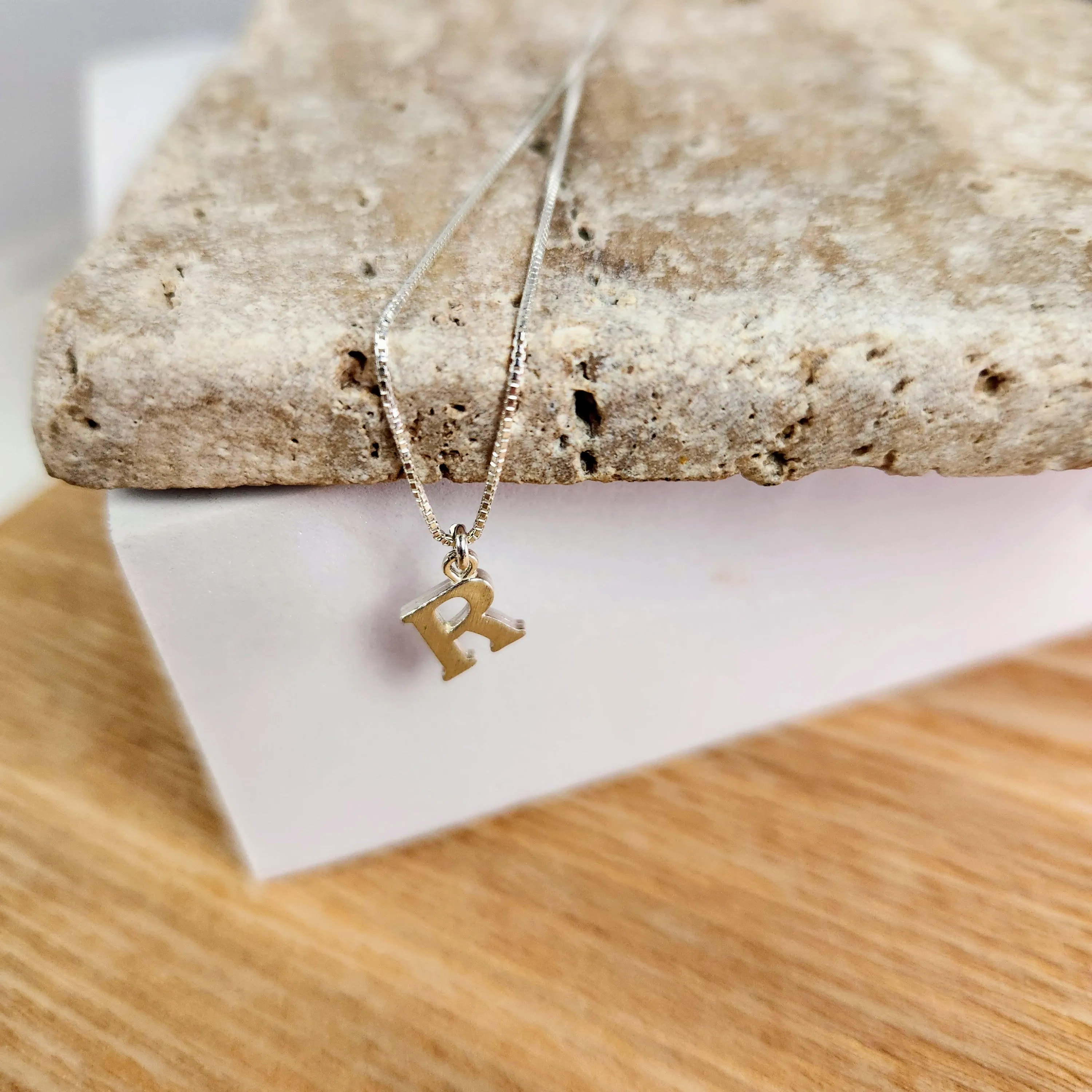 Initials in English on Silver Chain