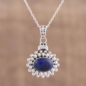 Jewel of Jaipur Lapis Lazuli and Sterling Silver Pendant Necklace from India