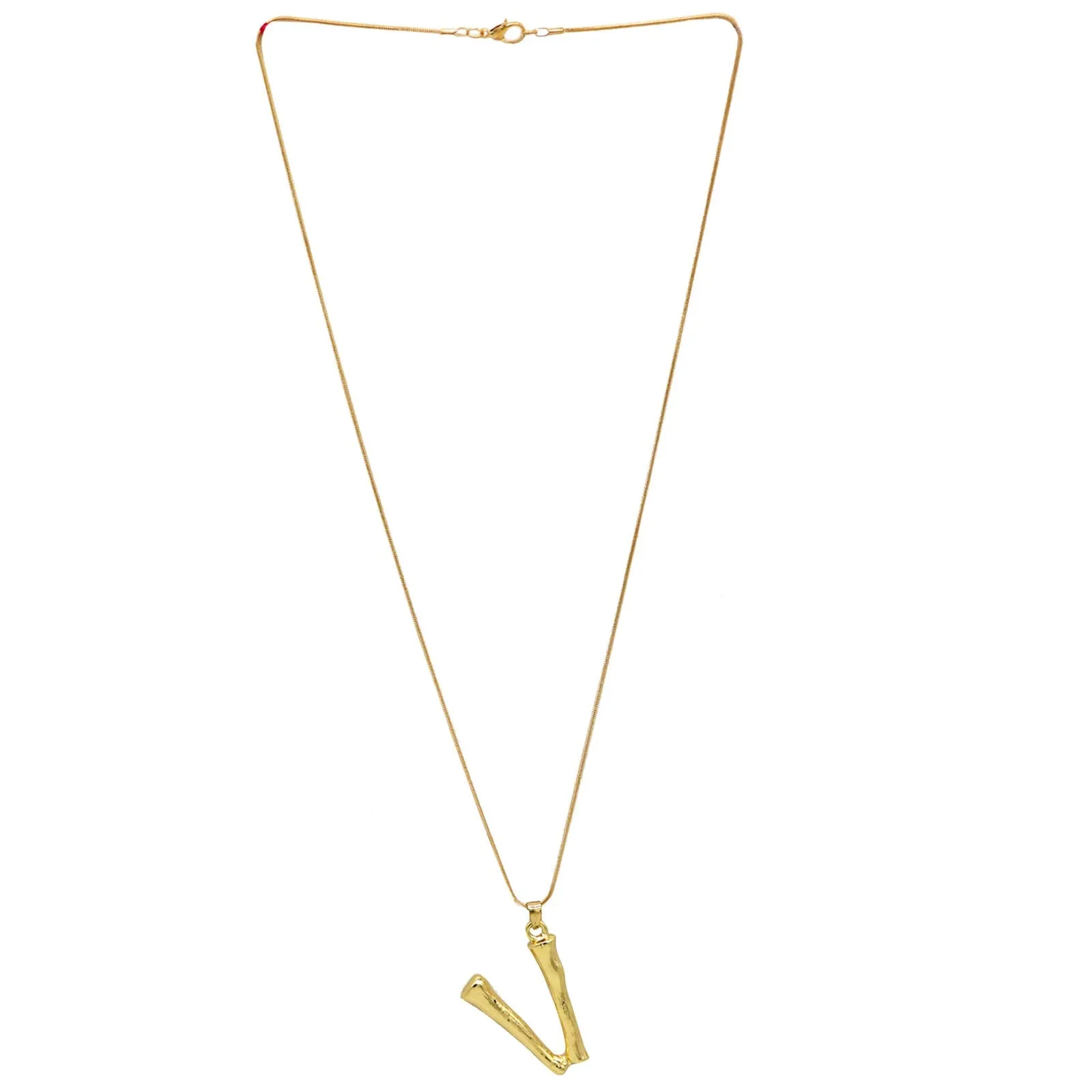 Joker & Witch V Initial Gold Pendant Necklace for Women