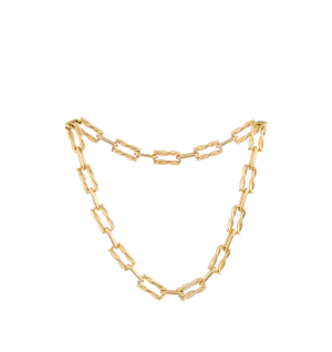 JUMBO SINGLE PAVE TIES LINK NECKLACE