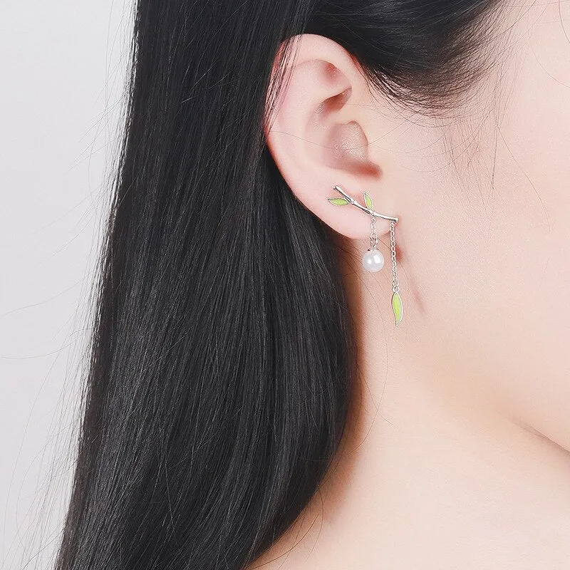 Korean Fresh Asymmetric Modelling Drop Earrings