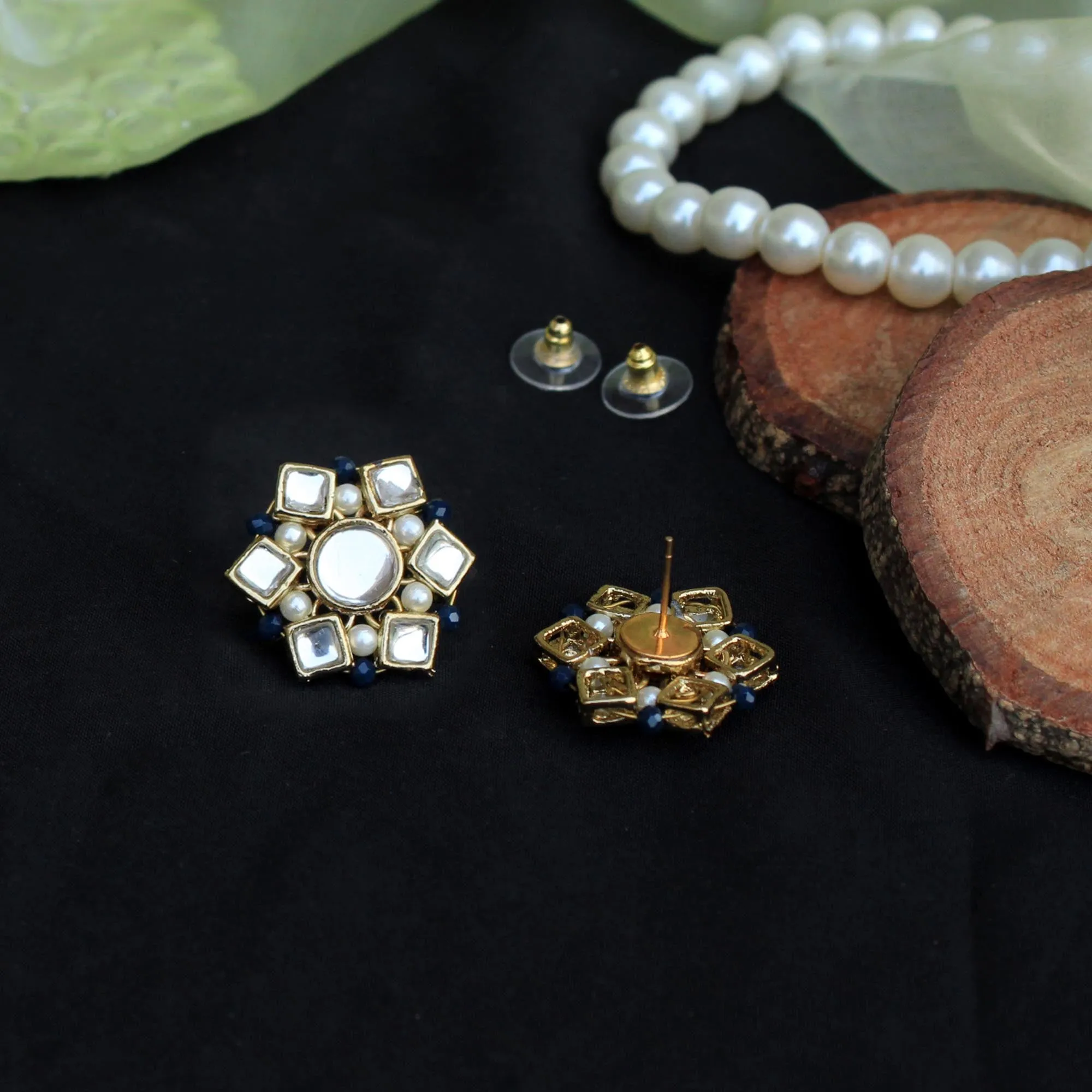 Kundan Blossom Stud Earrings