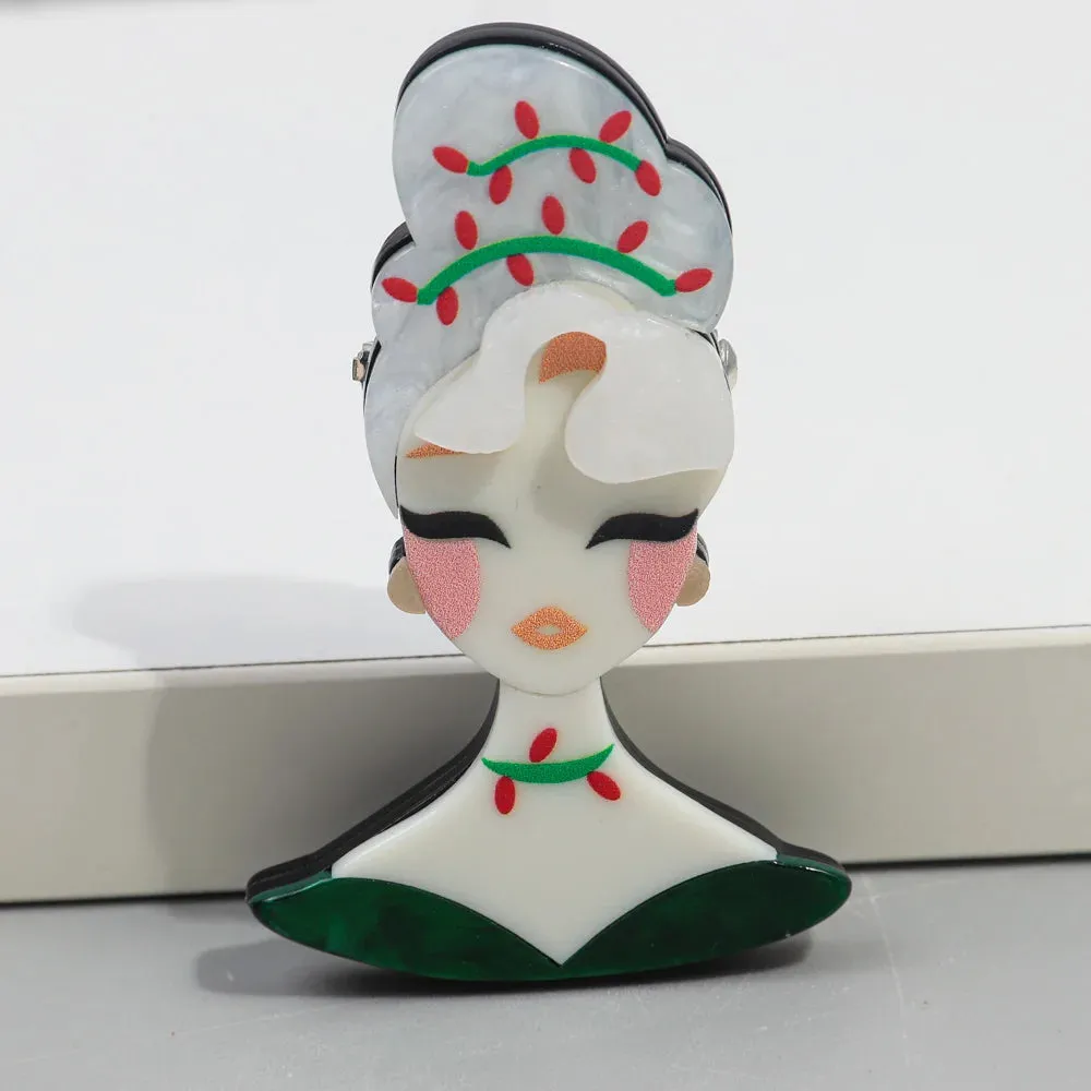 Lady Marnie Acrylic Brooch