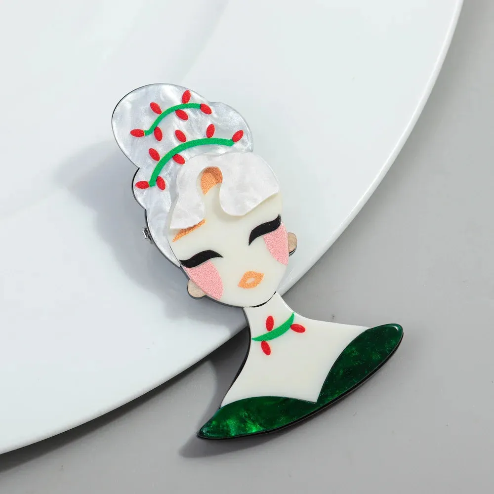 Lady Marnie Acrylic Brooch