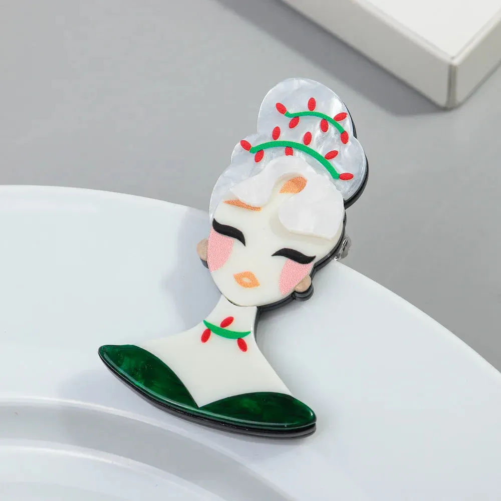 Lady Marnie Acrylic Brooch