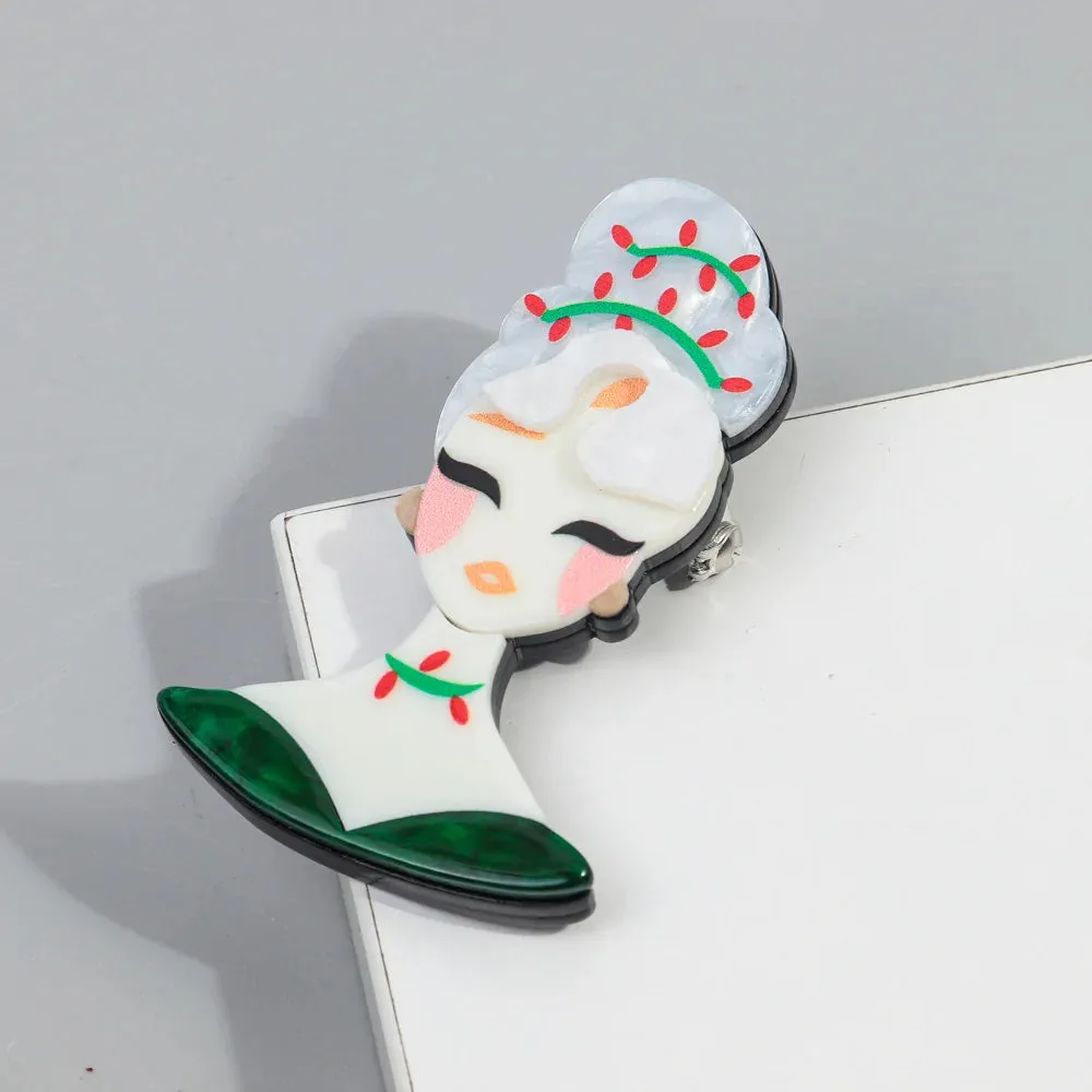 Lady Marnie Acrylic Brooch