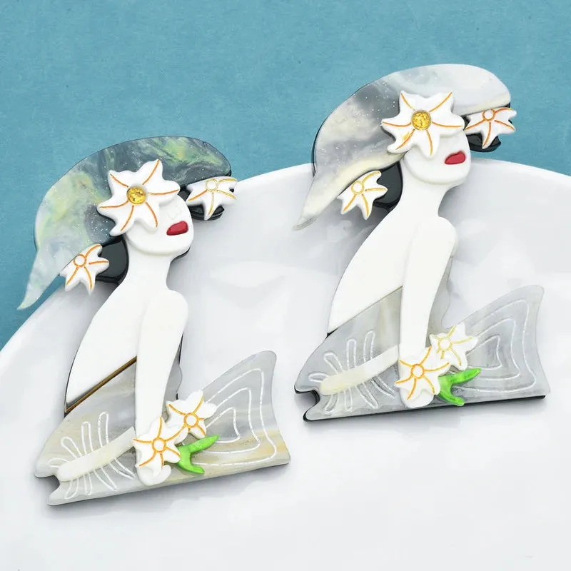 Lady May Acrylic Brooches