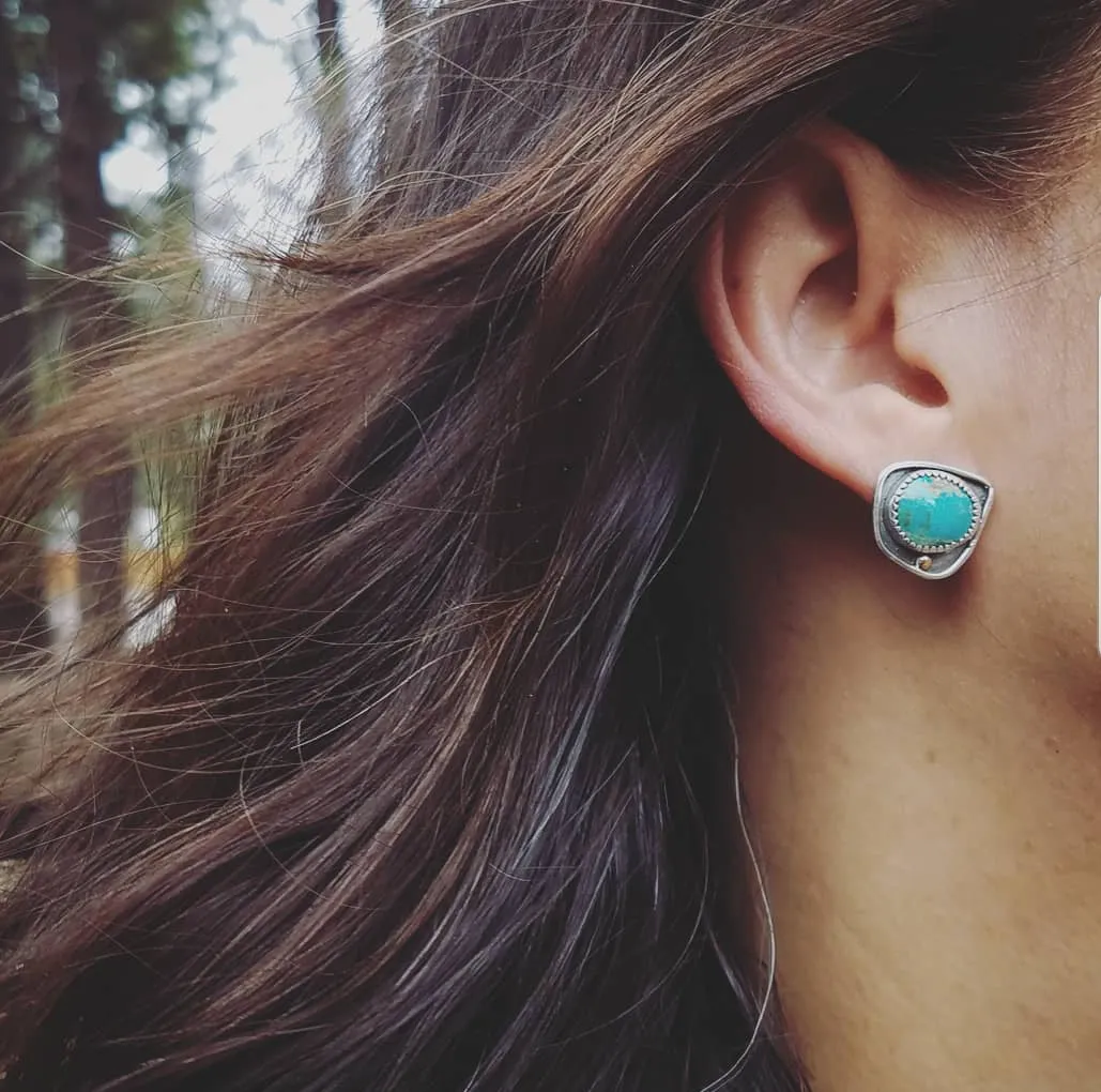 Large Green Turquoise Studs