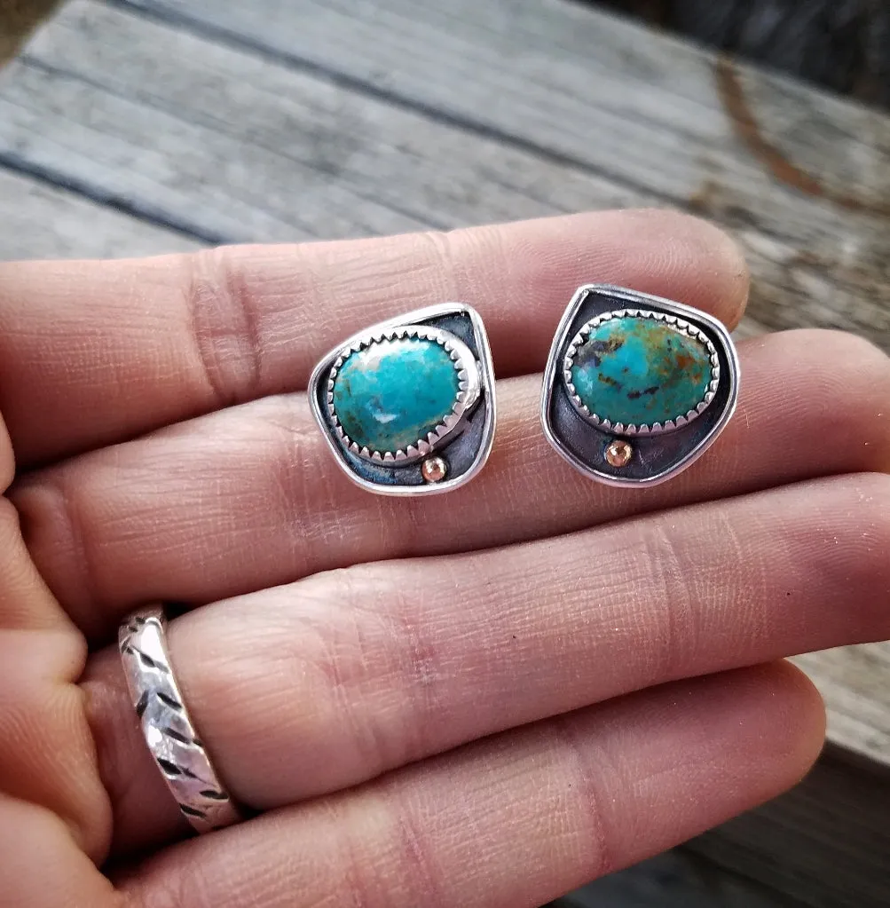 Large Green Turquoise Studs