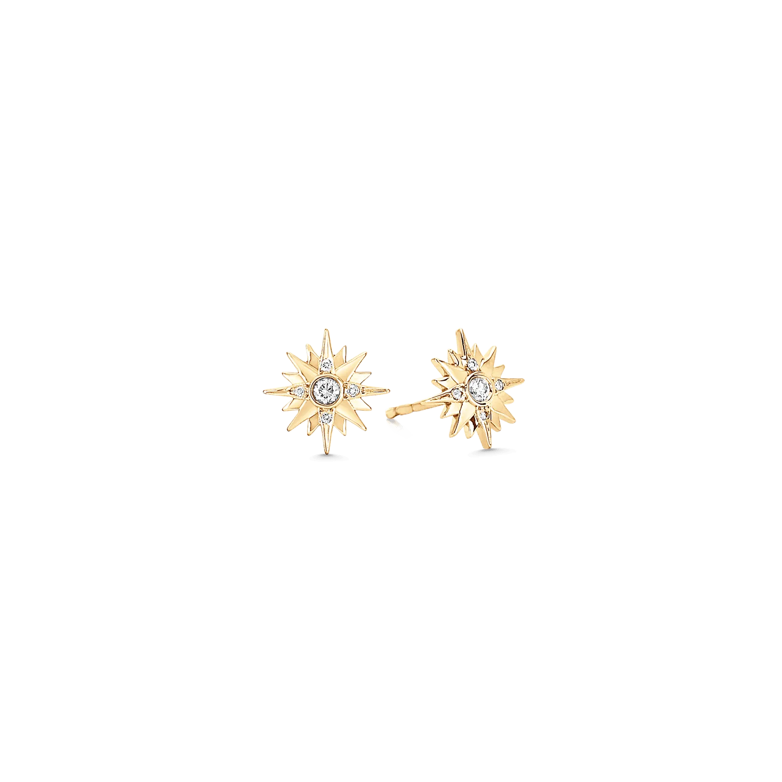 Large Starburst Diamond Stud Earrings