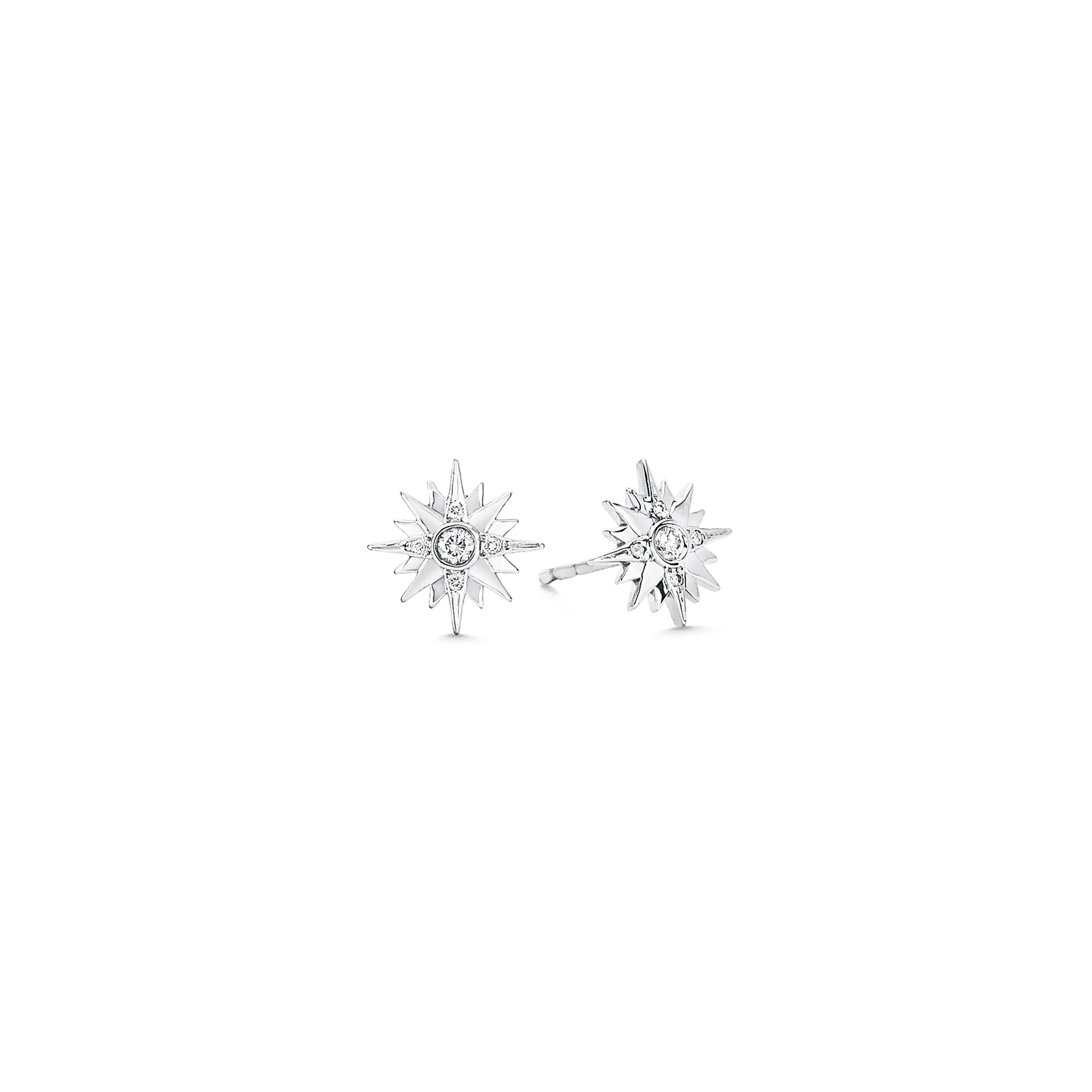 Large Starburst Diamond Stud Earrings