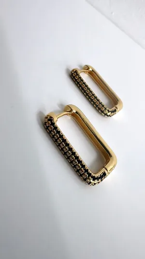 Layla - Black Gold Earring Large