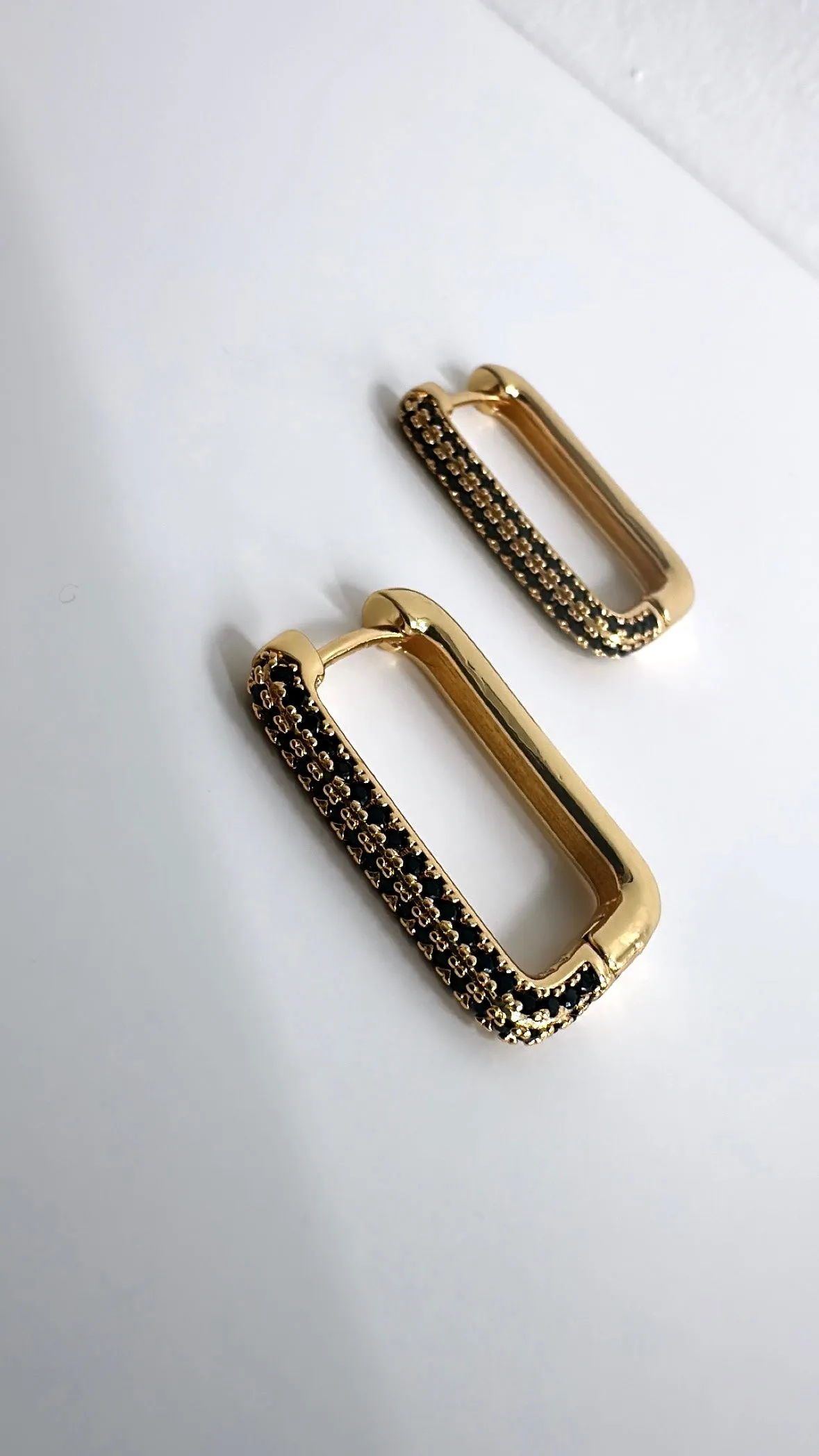 Layla - Black Gold Earring Large