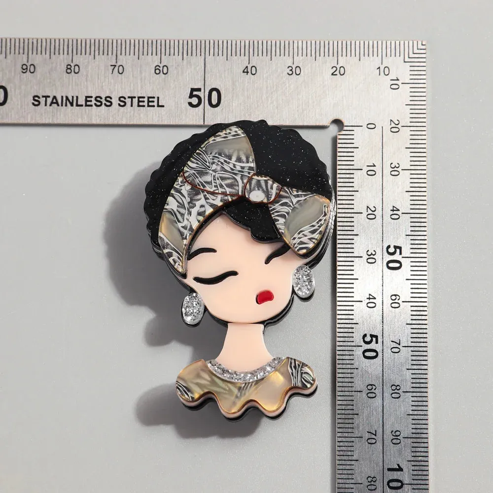 Leopard Bowknot Hairband Girl Acrylic Brooches