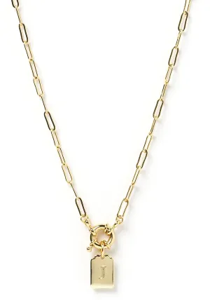 LETTER PENDANT GOLD NECKLACE J