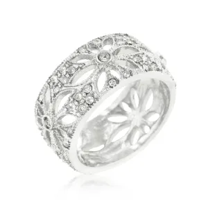 LOVCIA Elegant Floral Filigree Eternity Ring