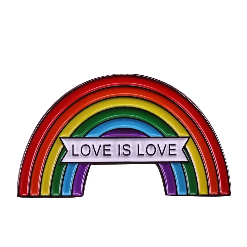 Love Is Love Enamel Lapel Pins Brooch Rainbow Badges