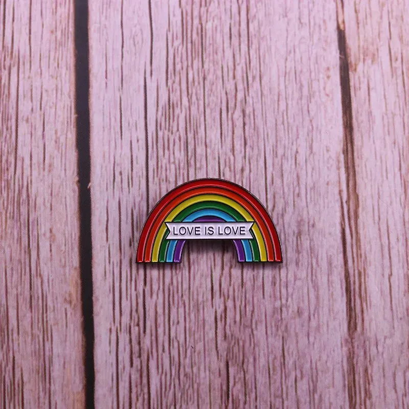 Love Is Love Enamel Lapel Pins Brooch Rainbow Badges