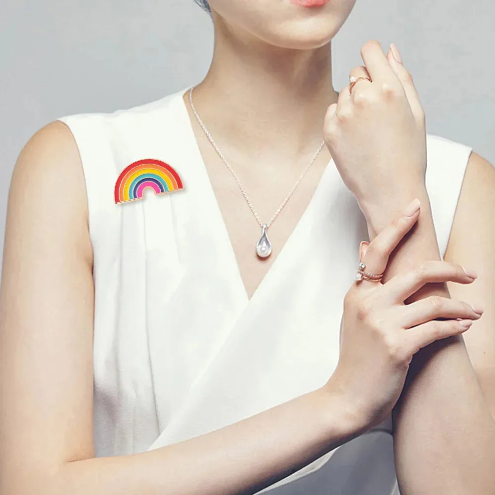 Love is Love Heart Rainbow Pride Flag Enamel Badges
