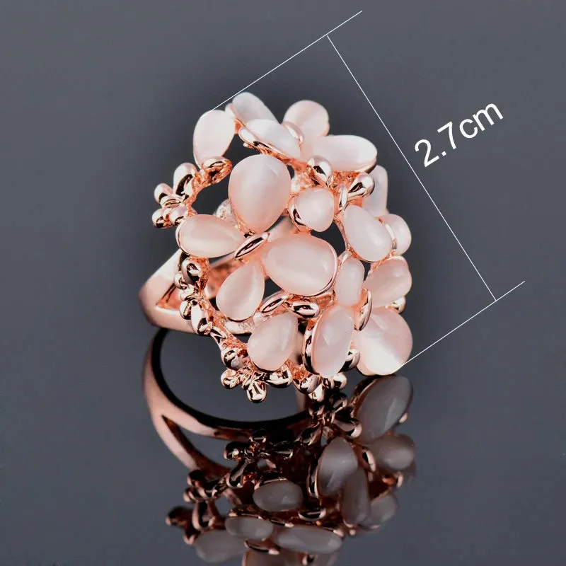 Luxurious Beige Opal Big Rings