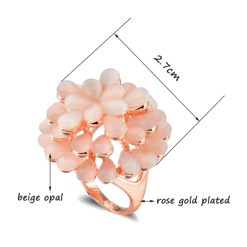 Luxurious Beige Opal Big Rings