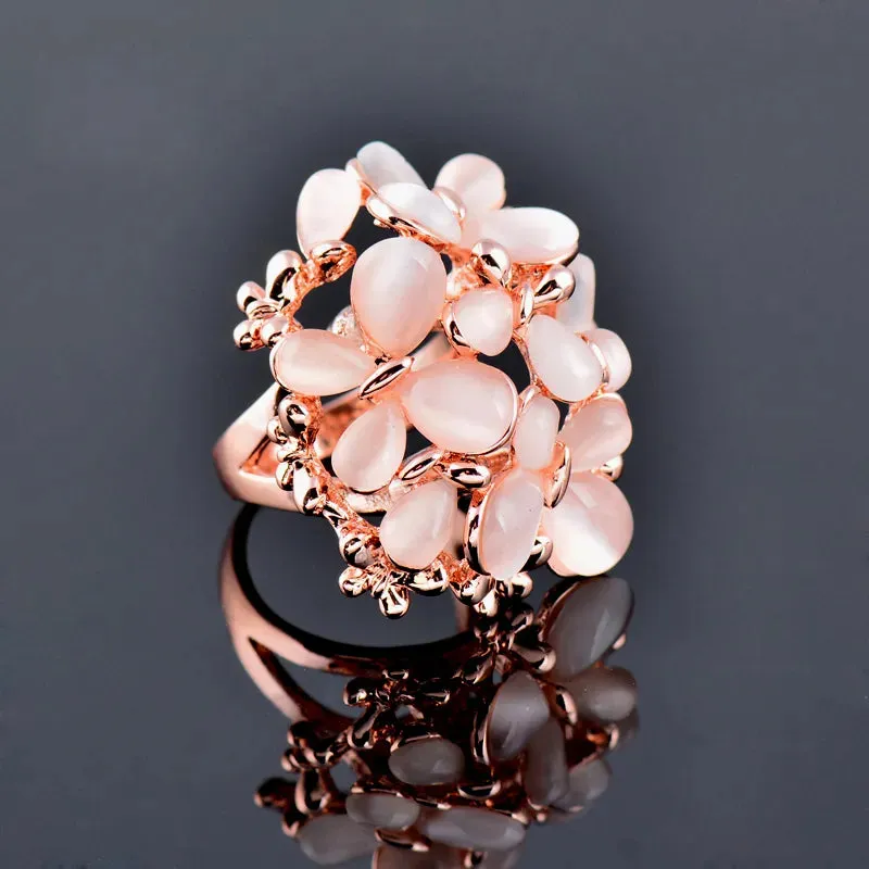 Luxurious Beige Opal Big Rings